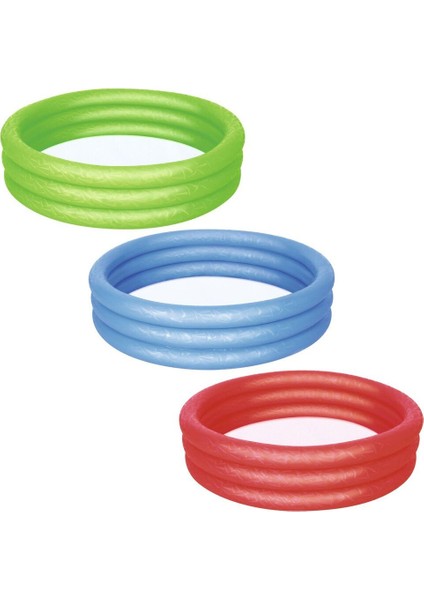Renkli 3 Halkalı Şişme Çocuk Havuzu 122X25 Cm, Eğlenceli Yaz Aktivitesi Için Ideal