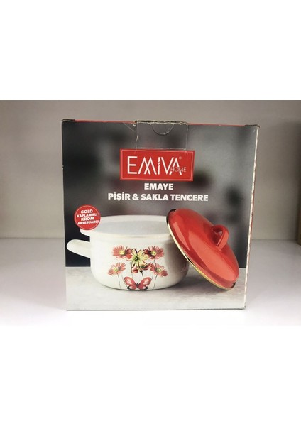 Kırmızı Emaye Pişir Sakla Tencere, Şık ve Dayanıklı Mutfak Gereci