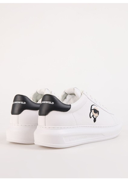 Beyaz-Siyah Erkek Deri Sneaker Kaprı Mens Karl Nft Lo Lace modelleri