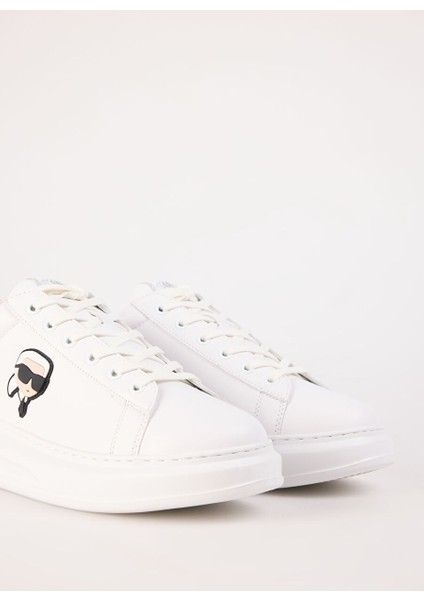 Beyaz-Siyah Erkek Deri Sneaker Kaprı Mens Karl Nft Lo Lace indirimleri