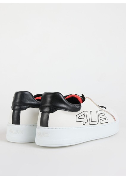 Beyaz-Siyah Erkek Deri Sneaker Jerry 100
