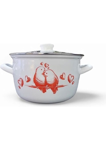 4l Emaye Yoğurt Tenceresi, Kuş Desenli, Beyaz, Şık ve Sağlam Tasarım fiyatları