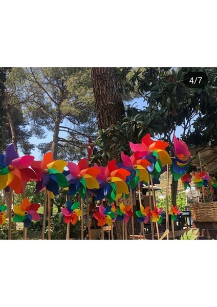 7 Kanat Rüzgar Gülü, Gökkuşağı Renkleri, 20 Cm, Bahçe Dekorasyonu fiyatları