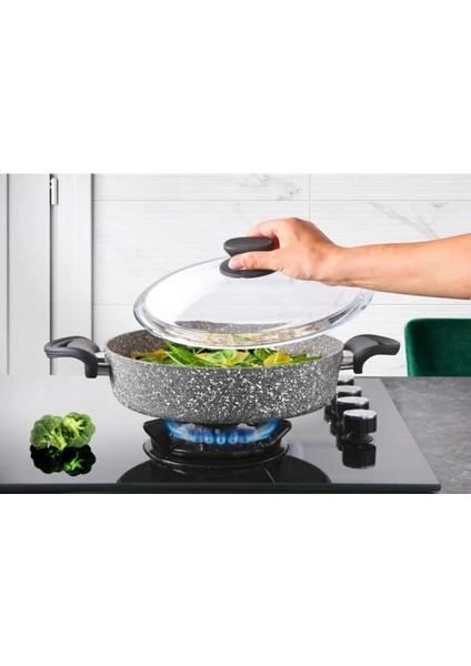 30 cm Granit Tencere Gri, Dayanıklı ve Şık Mutfak Gereci fiyatları