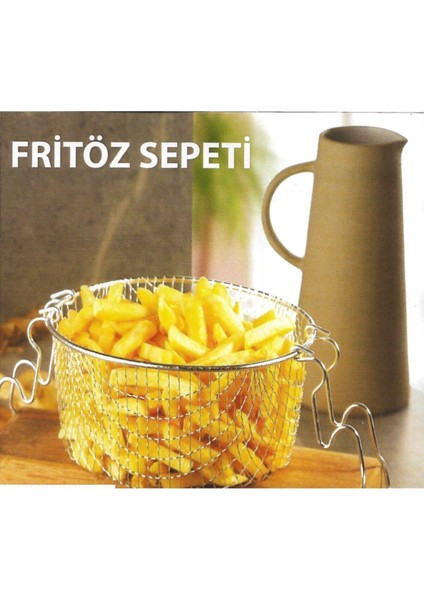 Çift Kulplu Metal Kızartma Teli ve Sepeti Seti