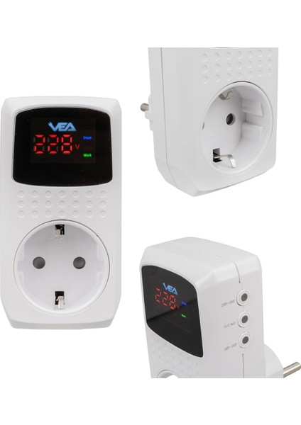 16A 3520W Tekli Dijital Göstergeli Akım Korumalı Priz (5047)