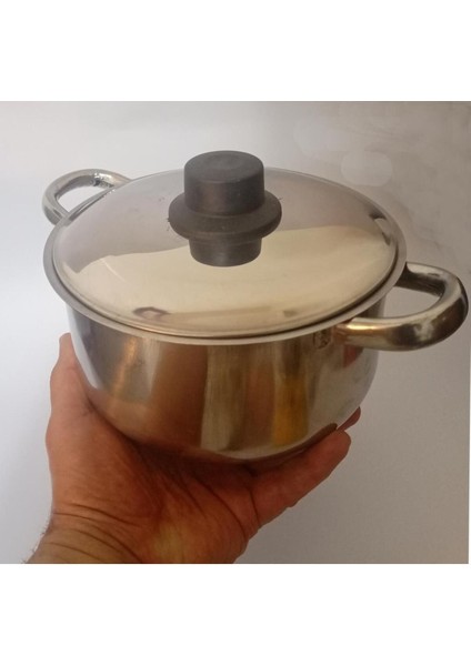 19CM Kapaklı Çelik Tencere, 2l, Tabansız, Sos ve Yemek Isıtıcı, Gri fiyatları