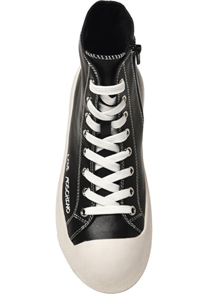 Siyah-Beyaz Kadın Deri Sneaker JA15875G0HIA000A