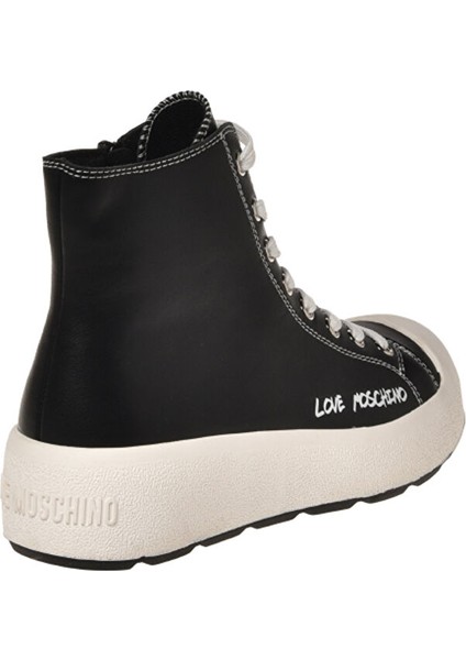 Siyah-Beyaz Kadın Deri Sneaker JA15875G0HIA000A
