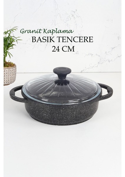 24 cm Basit Tencere, Siyah, Şık ve Dayanıklı, Pratik Kullanım