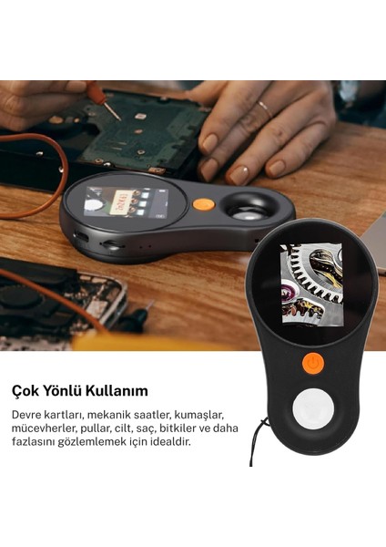 Dijital Mini El Mikroskobu 2inç Kameralı 1080P 500X Video-Fotoğraf 8led Tekstil Cilt Analizi modelleri