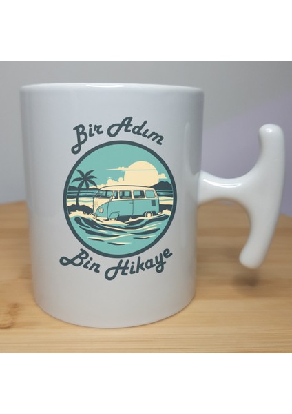 Dalga Yolcusu - 330 ml Porselen T Kulplu Kupa Bardak