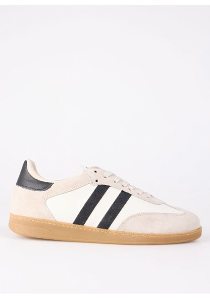 Beyaz Erkek Süet + Deri Sneaker Brock