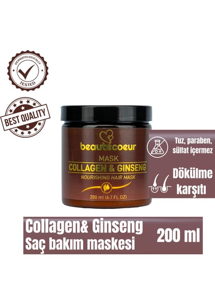 nemlendirici ve onarıcı saç bakım maskesi. 100 % dogal bileşenlerden formüle edilmiştir. 200 ml