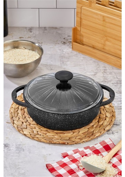 Döküm Granit 28 cm Karnıyarık Tenceresi, Dayanıklı ve Şık Mutfak Ürünü