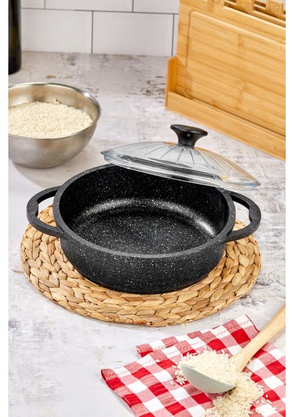 Döküm Granit 28 cm Karnıyarık Tenceresi, Dayanıklı ve Şık Mutfak Ürünü fiyatları