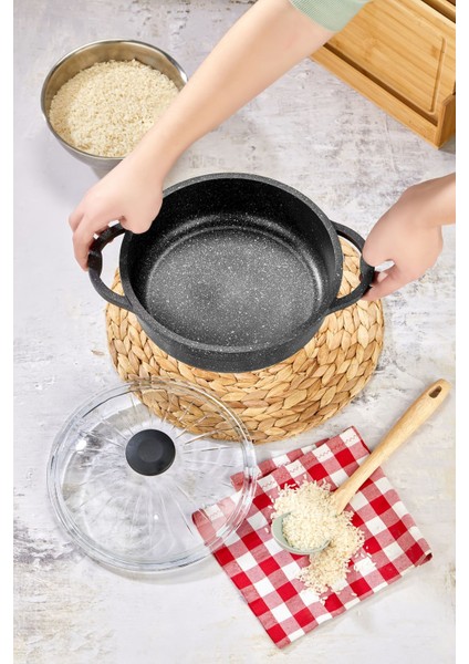 Döküm Granit 28 cm Karnıyarık Tenceresi, Dayanıklı ve Şık Mutfak Ürünü modelleri