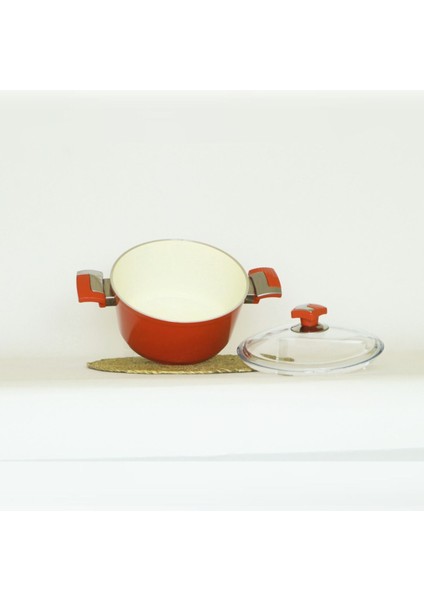 Kırmızı Seramik Derin Tencere 22 Cm, Dayanıklı ve Şık Mutfak Gereci fiyatları