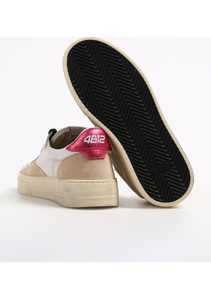 Beyaz-Pembe Kadın Deri Sneaker HYPER-D807 fırsatları