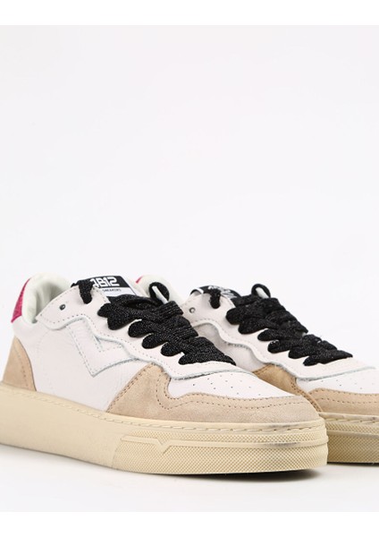 Beyaz-Pembe Kadın Deri Sneaker HYPER-D807 indirimleri