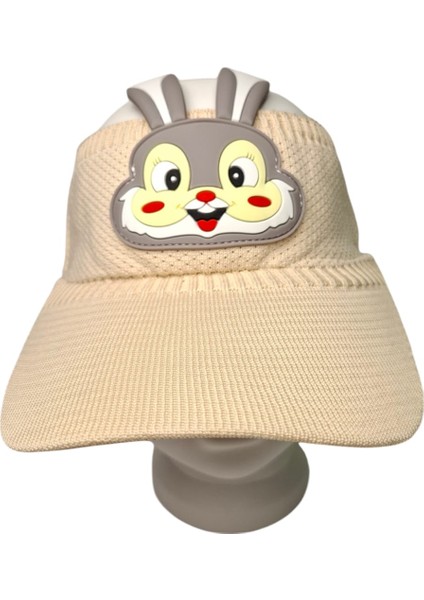 2-8 Yaş Unisex Açık Bej Renk Rabbit Figürlü Yazlık Vizör Şapka fiyatları