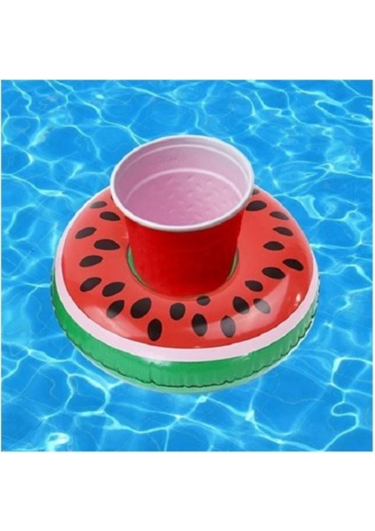 Şişme Deniz Havuz Bardak Tutucu, Karpuz Dilimi Tasarımı, 16X16 cm modelleri