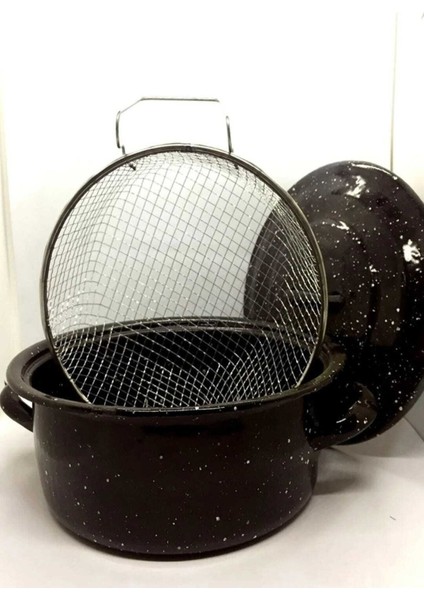 Siyah Emaye Kızartma Tenceresi, Dayanıklı ve Şık Mutfak Gereci fırsatları