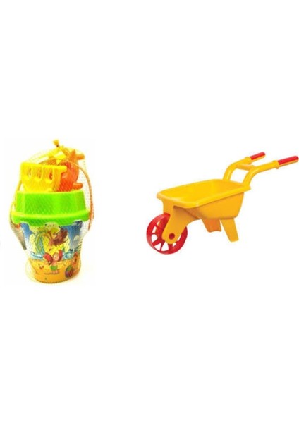 Turuncu 2'li Plaj Seti: El Arabası ve Kum Kovası, Eğlence Dolu Deniz Tatili Için!