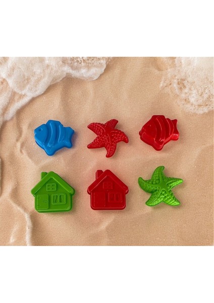 Renkli 4'lü Plaj Oyun Seti, Kum Kalıbı, Frizbi, Latex Bone, Su Pompası fiyatları