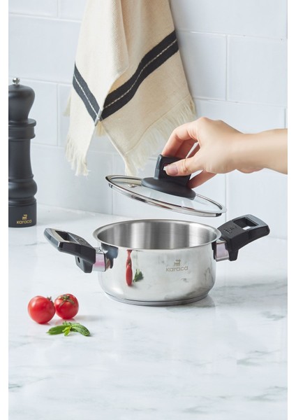 Indüksiyon Tabanlı Çelik Tencere 16 cm 1,6 Lt, Gümüş Renk fiyatları