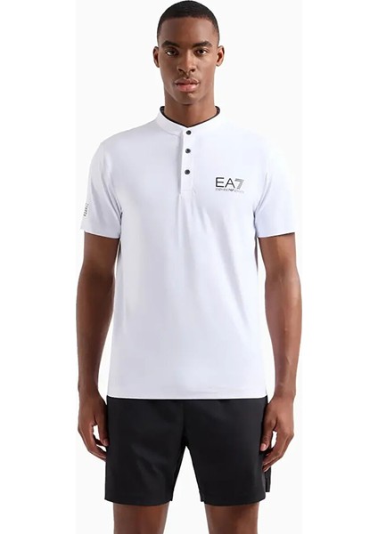 Beyaz Erkek Slim Fit T-Shirt Multı-Sport Serafıno