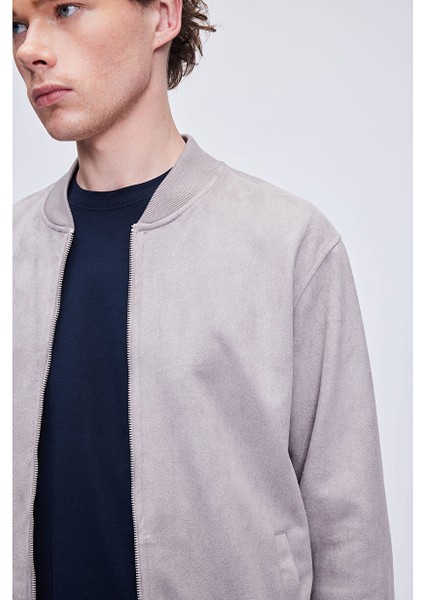 Gri Regular Fit Bomber Yaka Mevsimlik Mont modelleri