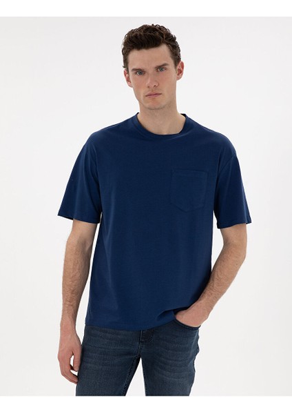 Açık Lacivert Comfort Fit Basic Tişört