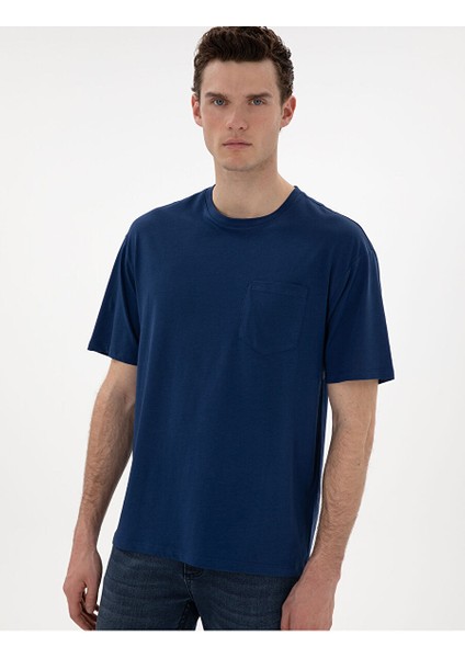Açık Lacivert Comfort Fit Basic Tişört modelleri