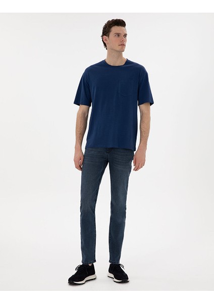 Açık Lacivert Comfort Fit Basic Tişört fırsatları