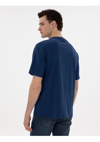Açık Lacivert Comfort Fit Basic Tişört indirimleri