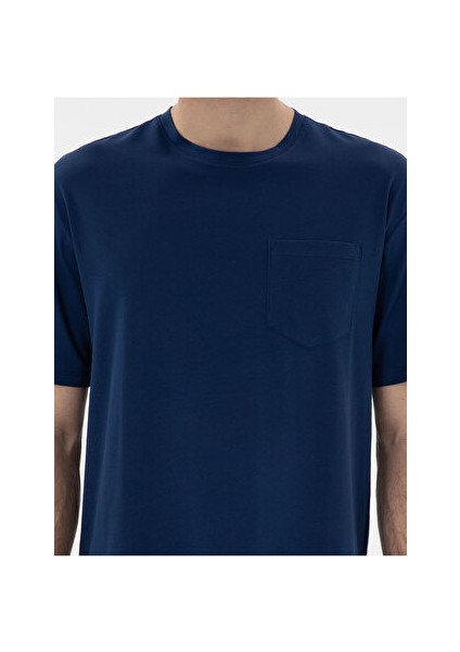Açık Lacivert Comfort Fit Basic Tişört