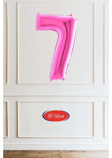 7 Yaş Pembe Kız Çocuk Doğum Günü Konsepti 16INÇ Pembe Rakam Happy Birthday Bannerlı Set fiyatları