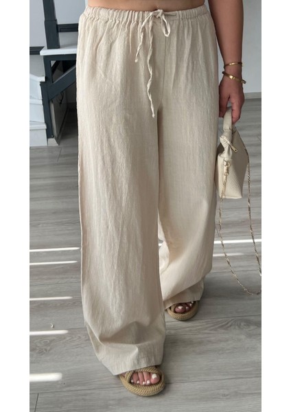Taş Yarım.astarlı Bel Bağlamalı Keten Pantolon fiyatları