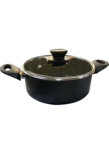 Petek Desenli Teflon Tencere 22 Cm, Şık ve Dayanıklı, 2 mm Kalınlık