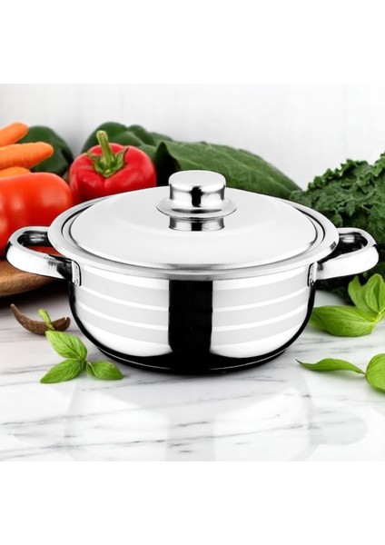 Derin Çelik Tencere, Metal Kulp, 30 Cm, 10,3 Litre, Dayanıklı ve Şık Tasarım