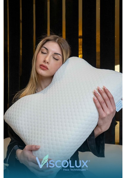 Ortopedik Visco Yastık | Anti-Horlama Uyku Yastığı 55X40X12/10 Mavi