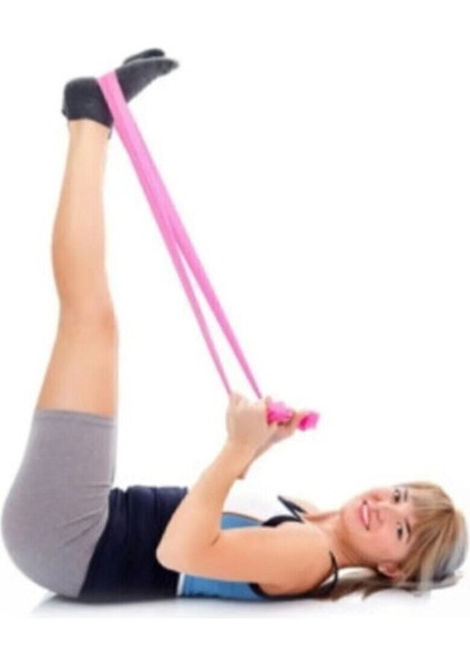 Pembe 3'lü Pilates Direnç Bandı Seti, Hafif, Orta ve Sert Seviyelerde Egzersiz Için Uygun modelleri