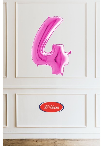 4 Yaş Pembe Kız Çocuk Doğum Günü Konsepti 16INÇ Pembe Rakam Happy Birthday Bannerlı Set fiyatları
