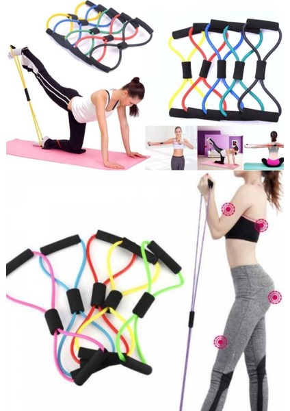 Mavi Full Body Direnç Lastiği, Ev ve Ofis Pilates ve Fitness Egzersizi Parçası modelleri