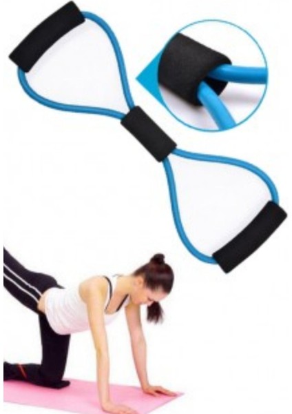 Mavi Full Body Direnç Lastiği, Ev ve Ofis Pilates ve Fitness Egzersizi Parçası fırsatları