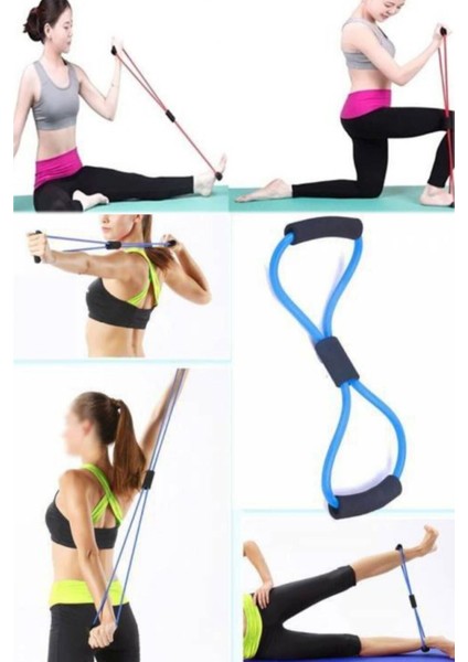 Mavi Full Body Direnç Lastiği, Ev ve Ofis Pilates ve Fitness Egzersizi Parçası indirimleri