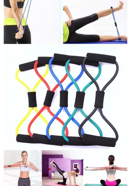 Mavi Full Body Direnç Lastiği, Ev ve Ofis Pilates ve Fitness Egzersizi Parçası