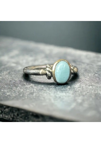 Amazonit Taşı Gümüş Yüzük (Minimal Tasarım)