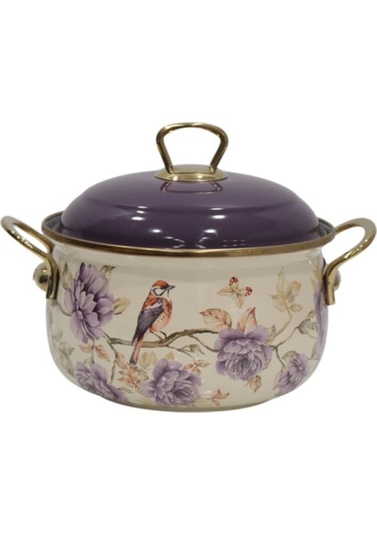 Mor Emaye Derin Bombeli Tencere 18 Cm, Şık ve Dayanıklı Mutfak Gereci